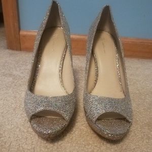 Multi colored glitter heels